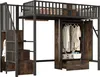 Letto a soppalco in metallo 90 × 200 cm con ringhiera in Anteprima dell’immagine prodotto 1