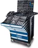 A tool cart filled with various tools, with drawers open. Produktbild-Vorschau
