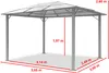 A diagram of a gazebo with dimensions indicated by red lines and text. Podgląd zdjęcia produktu