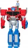 A toy Optimus Prime robot with a small figure of a person standing on its shoulder. Podgląd zdjęcia produktu