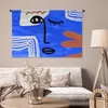 MuchoWow® Wandteppich Wandbehang Gesicht - Blau - Abstrakt Produktbild-Vorschau 5