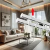 Deckenvorhangschiene 180 cm - weiß - aus Aluminium - mit Produktbild-Vorschau 8
