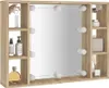vidaXL Zrkadlová skrinka s LED Sonoma Oak 76x15x55 cm Náhľad obrázku produktu 5