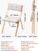 Dimensions and specifications of a folding chair are shown. Náhled obrázku produktu