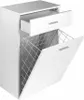 A white cabinet with a drawer pulled out and a laundry basket door open. Náhled obrázku produktu