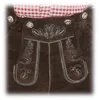 Kurze Lederhose im Trachtenstil mit Träger und Knopfleiste Produktbild-Vorschau 2