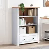 vidaXL Libreria bianca 80 x 35 x 110 cm Legno massello di Anteprima dell’immagine prodotto 1