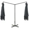 Parasol de jardin double avec mât en acier anthracite Voir les images du produit 4