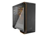 A computer case with a transparent side panel, showing internal components. Voir les images du produit