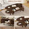 Table basse ovale Merax avec porte coulissante à stores, Voir les images du produit 4