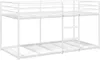 A white metal bunk bed frame shown from a side angle against a white background. Produktbild-Vorschau