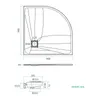 Technical drawing and dimensions of a shower tray. Anteprima dell’immagine prodotto