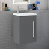 Badmöbel 45cm Mineralguss Waschtisch mit Unterschrank Matt Produktbild-Vorschau 1
