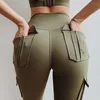 Dámske legíny Cargo s vreckami, vysoký pás, elastické Náhľad obrázku produktu 6