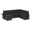 7-tlg. Garten-Sofagarnitur mit Kissen Schwarz Poly Rattan Produktbild-Vorschau 1