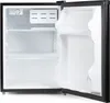 An open, empty mini-refrigerator against a white background. Voir les images du produit