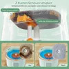 A diagram showing the features of a mop head and a comparison of a dirty mop pad before and after cleaning. Podgląd zdjęcia produktu