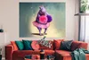 MuchoWow® Poster Nilpferd - Blumen - Ballerina - Pompons - Produktbild-Vorschau 2