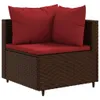 The Living Store 4-tlg. Garten-Lounge-Set mit Kissen Braun Produktbild-Vorschau 6