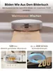 A robotic vacuum cleaner is shown with text highlighting its features. Produktbild-Vorschau