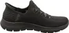 A side view of a black Skechers slip-on shoe against a white background. Anteprima dell’immagine prodotto