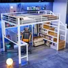 Czarne łóżko piętrowe z biurkiem i oświetleniem LED, Podgląd zdjęcia produktu 4