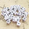 Buchstaben Perlen, 30 Stück, 6x6 mm, weiß mit schwarz, Produktbild-Vorschau 2