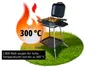 Der Unold BBQ-Stand-/Tischgrill Jimmy gart Fleisch und Gemüse auf einer Rasenfläche und erreicht dab Anteprima dell’immagine prodotto