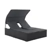 Juskys Polyrattan Doppelliege Syros - Outdoor Sonnenliege Produktbild-Vorschau 1