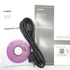 A collection of Canon printer setup materials including manuals, a CD, and a power cord. Produktbild-Vorschau