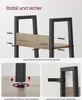 Close-up views of a shelf unit's features, including assembly details and stability enhancements. Produktbild-Vorschau