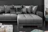 Extravaganter Hocker ELEGANCIA 110cm silbergrau Samt Produktbild-Vorschau 5
