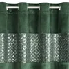 A close-up view of a green curtain with a silver decorative band. Produktbild-Vorschau