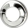 A close-up, studio shot of a single chrome-plated hinge rosette on a white background. Produktbild-Vorschau