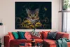 MuchoWow® Poster Katze - Gelb - Blumen - Botanisch 160x120 Produktbild-Vorschau 2