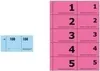 A split image showing a blue product on the left and a pink grid on the right. Produktbild-Vorschau