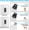 Collage showing different ports and speed settings of a pet nail grinder, with illustrations of pets. Náhled obrázku produktu