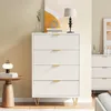 Commode Blanche Moderne à 4 Tiroirs, Pieds Et Poignées Voir les images du produit 2