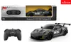 A Rastar R/C 1:24 Porsche 911 GT2 RS Clubsport 25 remote-controlled car and its controller are displayed on a white background, with the product packaging shown in the upper left corner. Podgląd zdjęcia produktu