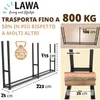 Portalegna zincato metallo da interno 223 x 25 x 115 cm Anteprima dell’immagine prodotto 2