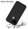 A black phone case is shown falling onto a cracked surface, illustrating its shock-absorbing feature. Náhled obrázku produktu