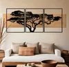 Wandpaneel, 3-delig, ijzer en MDF, 204x80x2 cm, zwart, Productafbeelding-voorbeeld 5