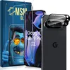 A product shot of screen protectors and camera lens protectors for a Google Pixel 9 Pro XL, with a graphic of a cartoon character in the background. Produktbild-Vorschau