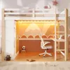 Lit mezzanine, 140 x 200 cm, avec éclairage LED, armoire, Voir les images du produit 4