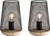 Tischlampen - 15 x 23 cm - Braun - Schwarz - Metall - Holz Produktbild-Vorschau 1