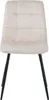 A single beige upholstered chair with black metal legs, shown from the front against a white background. Náhled obrázku produktu
