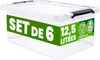 DEUBA Opbergbox, 6 stuks van 12,5 liter, met deksel Productafbeelding-voorbeeld 9