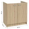 A product shot of a two-door cabinet with dimensions indicated. Anteprima dell’immagine prodotto