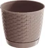 Blumentopf Ratolla rund mit Untersetzer Rattan Optik 14,5 Produktbild-Vorschau 1