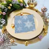 Servietten Papier 33x33cm 3-lagig mit Schneeflocken Motiv Produktbild-Vorschau 5